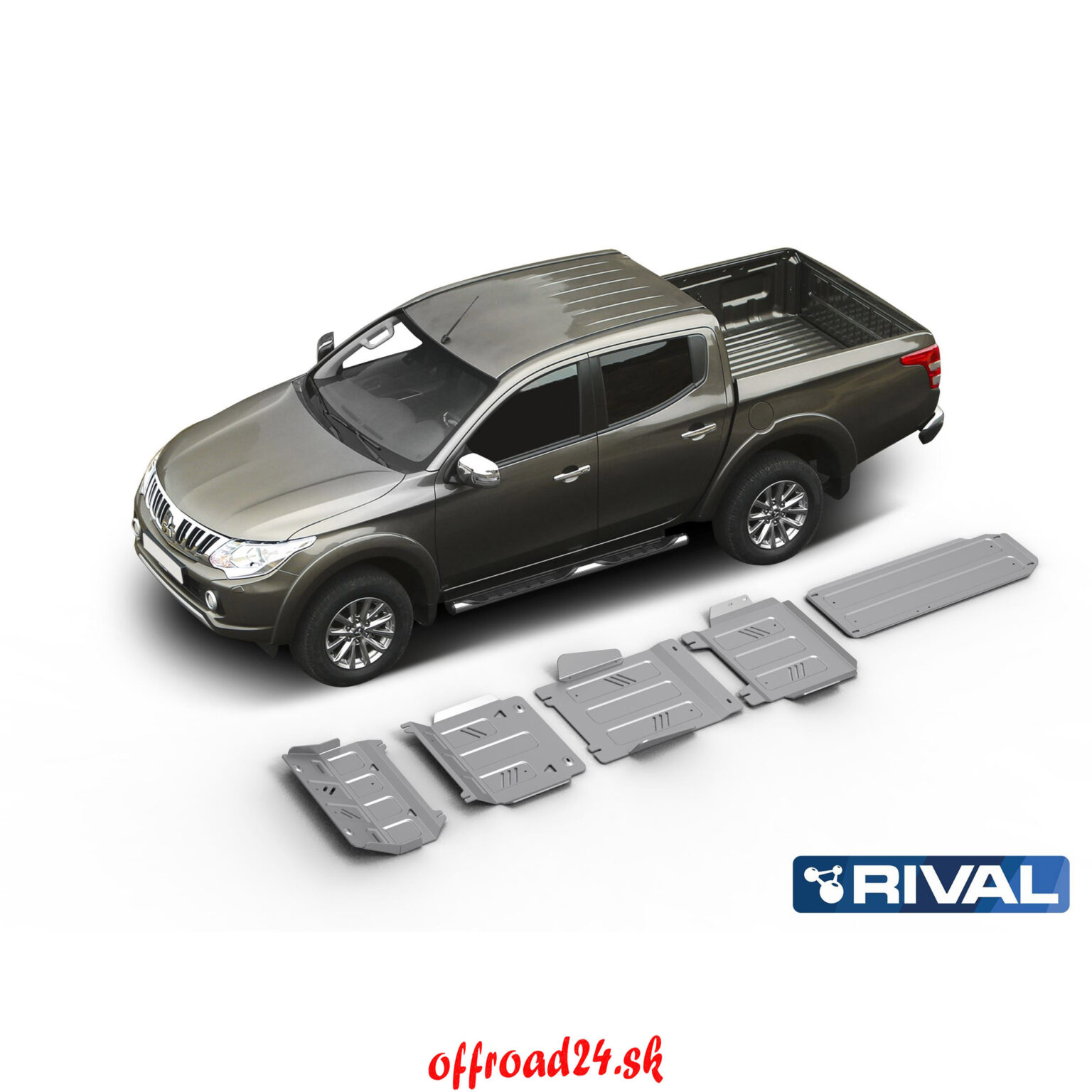 Rival Aluminium Skid plate (kit w fuel tank 5pcs) Mitsubishi L200 MQ 2015+