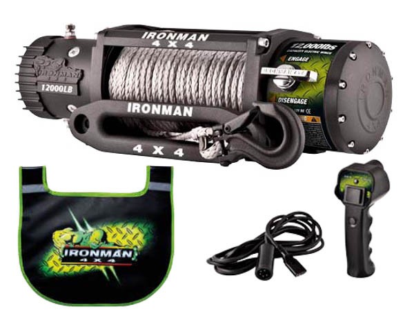 IRONMAN4X4 Monster winch WWW12000LB – syntetic rope, (12V)