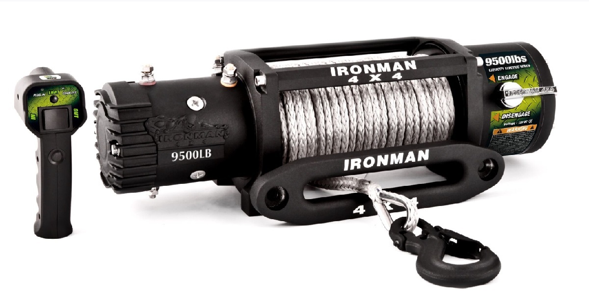 IRONMAN4X4 Monster winch WWW9500LB – syntetic rope, (12V)